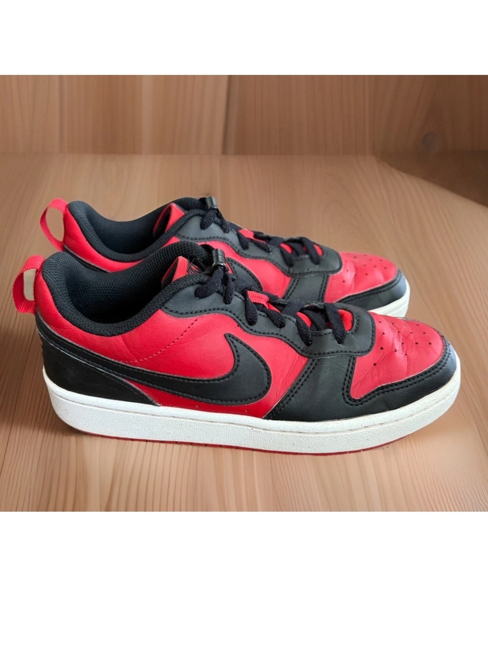 Nike Court Borough Low Recraft Red/Black Sneakers Size 6Youth/Womens 7.5